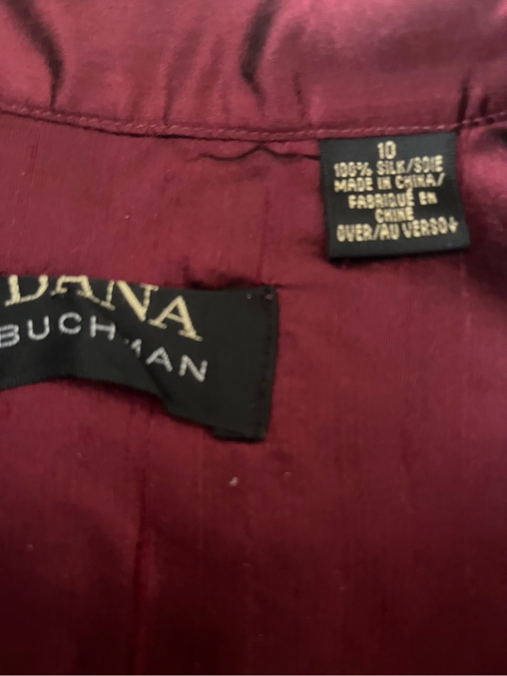 Dana Buchman Deep Burgundy Silk Blouse - Picture 2 of 6